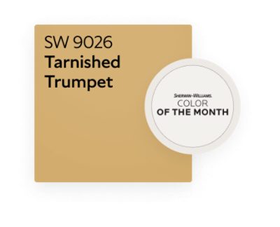 Color chip of Tarnished Trumpet SW 9026 color of the month.