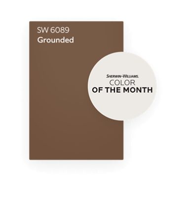 Color chip of SW 6089 Grounded, September color of the month.