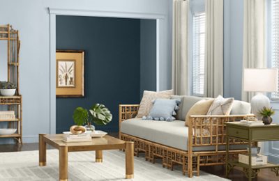 A living room painted Upward.