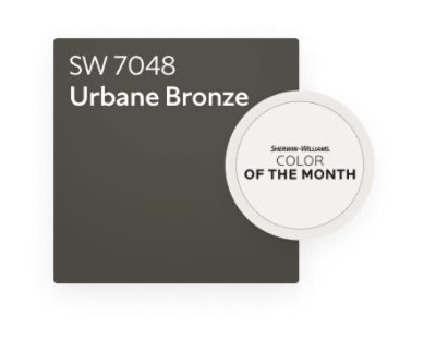 Sherwin-Williams Color of the Month for January 2021 SW 7048 Urbane Bronze.
