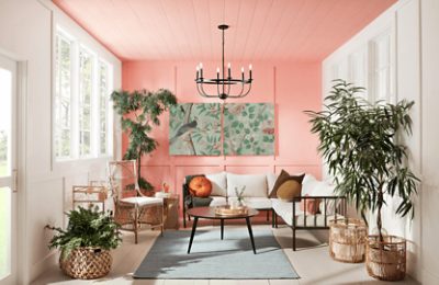 A sun room painted Jovial.