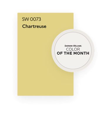 Sherwin-Williams' July 2022 Color of the Month SW 0073 Chartreuse.