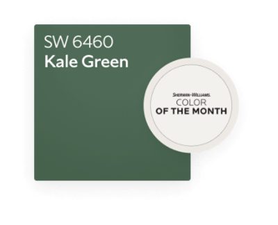 Sherwin-Williams Color of the Month Kale Green SW 6460.