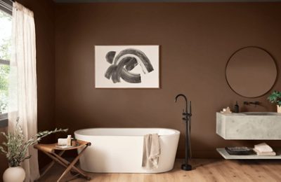 A bathroom painted Java.