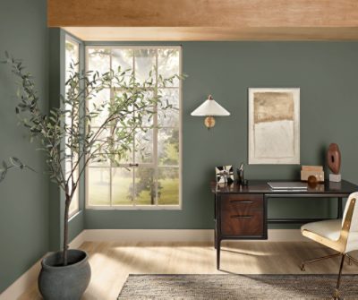 An office painted Rosemary SW 6187.