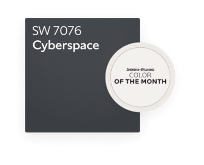 Sherwin-Williams' October 2021 Color of the Month SW 7076 Cyberspace.