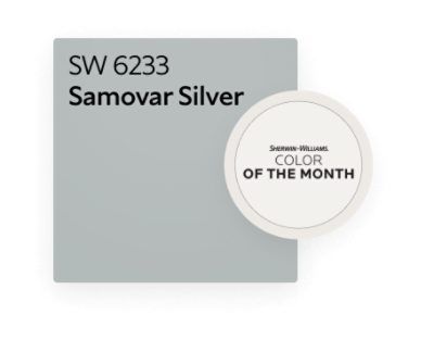 Sherwin-Williams October 2022 Color of the Month SW 6233 Samovar Silver.