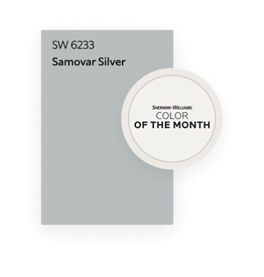Sherwin-Williams October 2022 Color of the Month SW 6233 Samovar Silver.