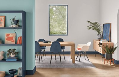 A dining room painted Snowbound.