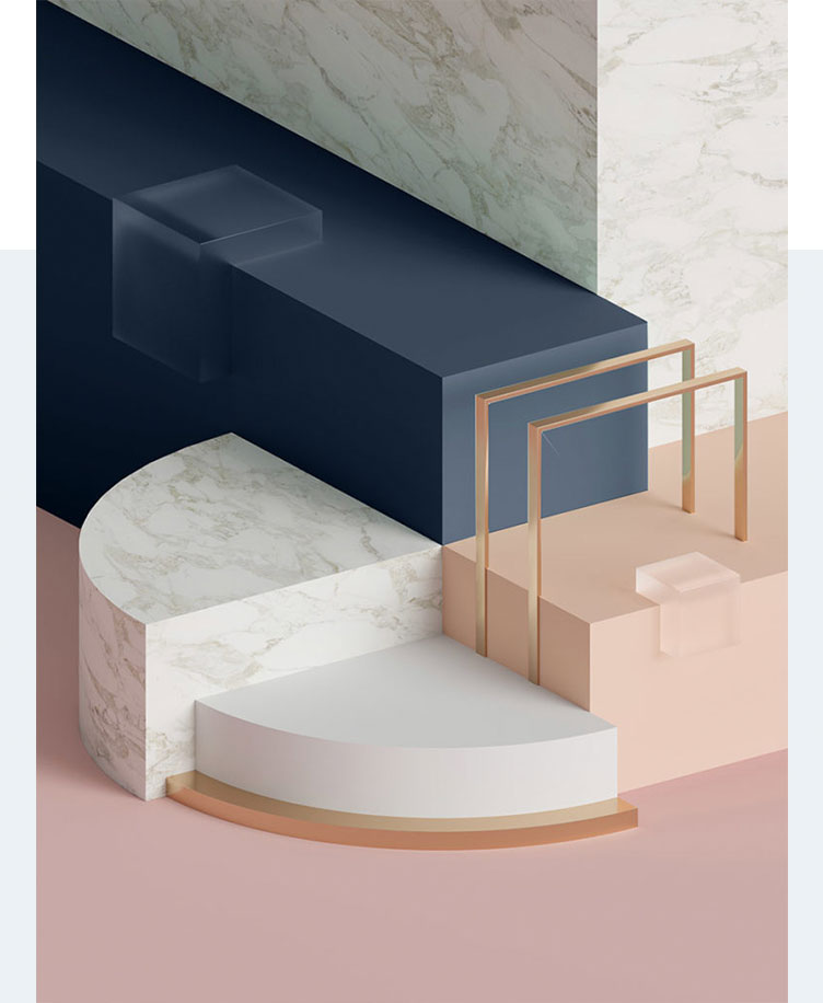 Sherwin Williams Color of the Year 2020 navy, marble, and light pink abstract background. 