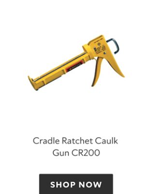 A yellow Cradle Ratchet Caulk Gun CR200. Shop now.