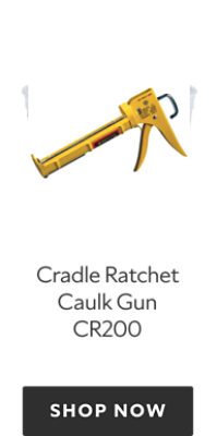 A yellow Cradle Ratchet Caulk Gun CR200. Shop now.