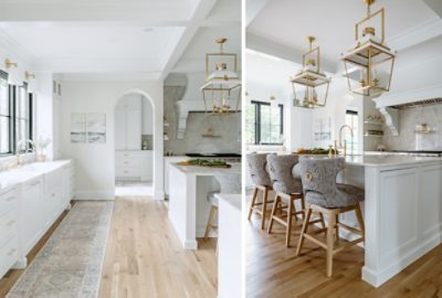 after photo of kitchen with bright whites and neutrals.