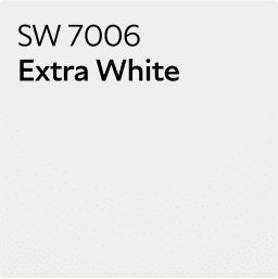 A Sherwin-Williams Color Chip for Extra White SW 7006.