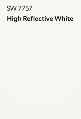 A Sherwin-Williams Color Chip for High Reflective White SW 7757.