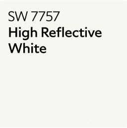 A Sherwin-Williams Color Chip for High Reflective White SW 7757.