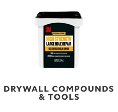 Drywall compounds and tools. 3M high strength large hole repair.