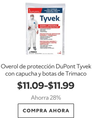 Overol de protección DuPont Tyvek con capucha y botas de Trimaco. $11.09-$11.99. Ahorra 28%. Compra ahora.