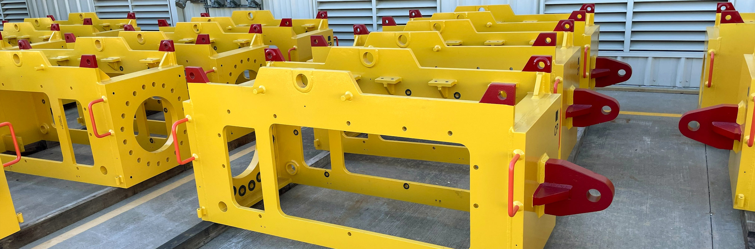 mud mats coated yellow with Dura-Sub C1230