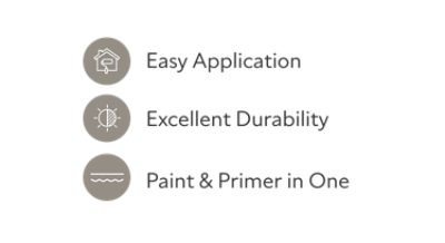 Duration key features including easy application, excellent durability and paint and primer in one.