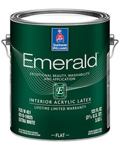 A gallon of Emerald Interior Acrylic Latex.