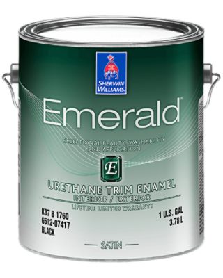 A can of Sherwin-Williams Emerald Urethane Trim Enamel.