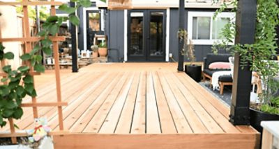 A light stained deck.