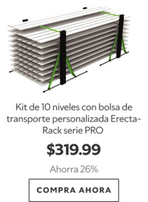 Kit de 10 niveles con bolsa de transporte personalizada Erecta-Rack serie PRO. $319.99. Ahorra 26%. Compra ahora.