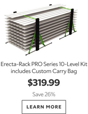 Erecta-Rack PRO Series 10-Level Kit includes Custom Carry Bag. $319.99. Save 26%. Learn more.