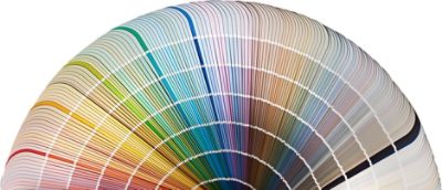 A large fan deck of Sherwin-Williams colors.