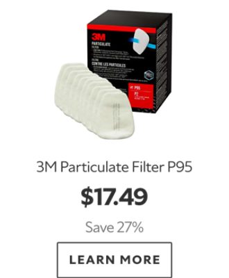 3M Particulate Filter P95. $17.49. Save 27%. Learn more.