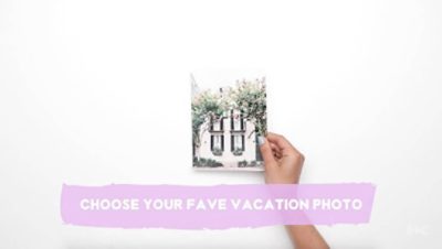 A printed image of a vacation home for inspiration. 