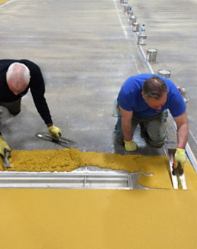 Resinous floor in food processing plant