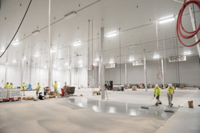 wide open food and beverage facility getting new floor