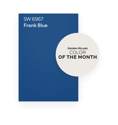Color chip of SW 6967 Frank Blue, Color of the Month.