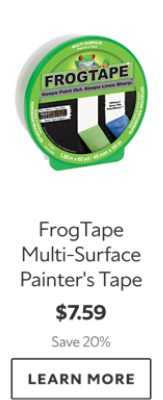 FrogTape Multi-Surface Painter's Tape. $7.59. Save 20%. Learn more.