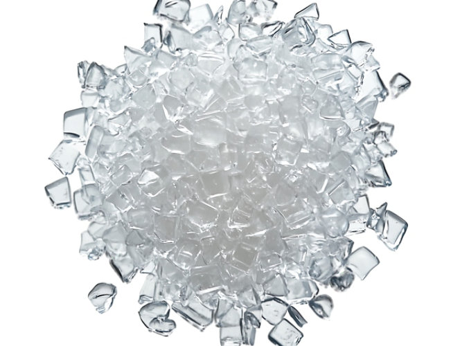pile of glass flakes