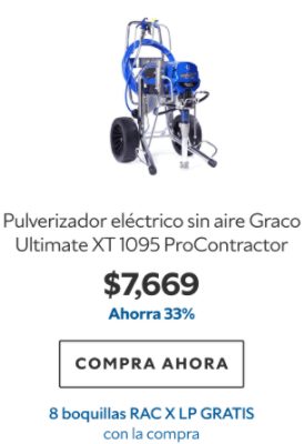 Pulverizador eléctrico sin aire Graco Ultimate XT 1095 ProContractor. $7669. Ahorra 33%. Compra ahora. 8 boquillas RAC X LP gratis con la compra.