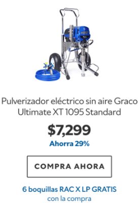 Pulverizador eléctrico sin aire Graco Ultimate XT 1095 Standard. $7299. Ahorra 29%. Compra ahora. 6 boquillas RAC X LP gratis con la compra.