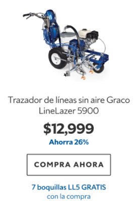 Trazador de líneas sin aire Graco LineLazer 5900. $12999. Ahorra 26%. Compra ahora. 7 boquillas LL5 gratis con la compra.