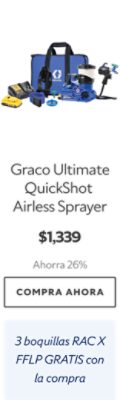 Rociador inalámbrico portátil sin aire Ultimate QuickShot. $1,399. Ahorra 26%. Shop now. 3 boquillas RAC X FFLP GRATIS con la compra