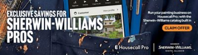 Exclusive Savings for Sherwin-Williams Pros. Run your painting business on Housecall Pro, with the Sherwin-Williams Catalog built in. Claim Offer.