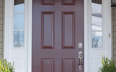 A painted front door.