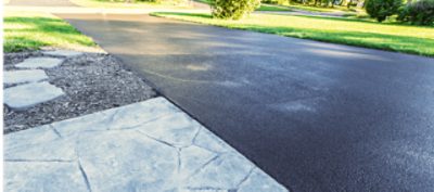 A freshly sealed driveway.