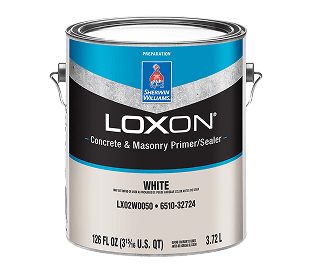 A can of Loxon Concrete and Masonry Primer/Sealer.