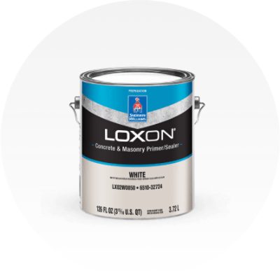 A can of Loxon Concrete and Masonry Primer/Sealer.