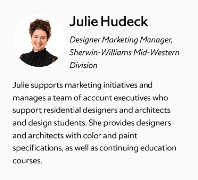 A biography card for Julie Hudeck.