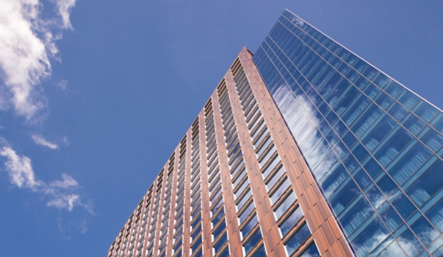 A low angle close up of JW Marriott Austin