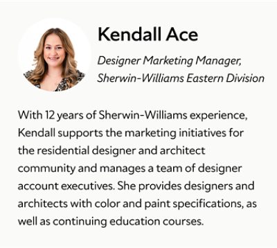 A biography card for Kendall Ace.