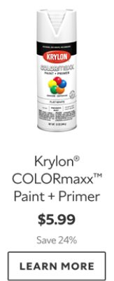 Krylon COLORmaxx Paint + Primer. $5.99. Save 24%. Learn More.